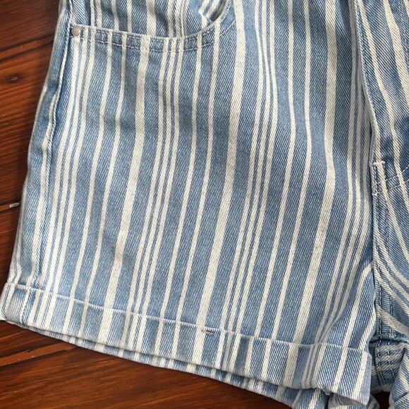 PACSUN Mom Striped cuffed hi rise denim jean shorts sz 27 - Picture 3 of 6